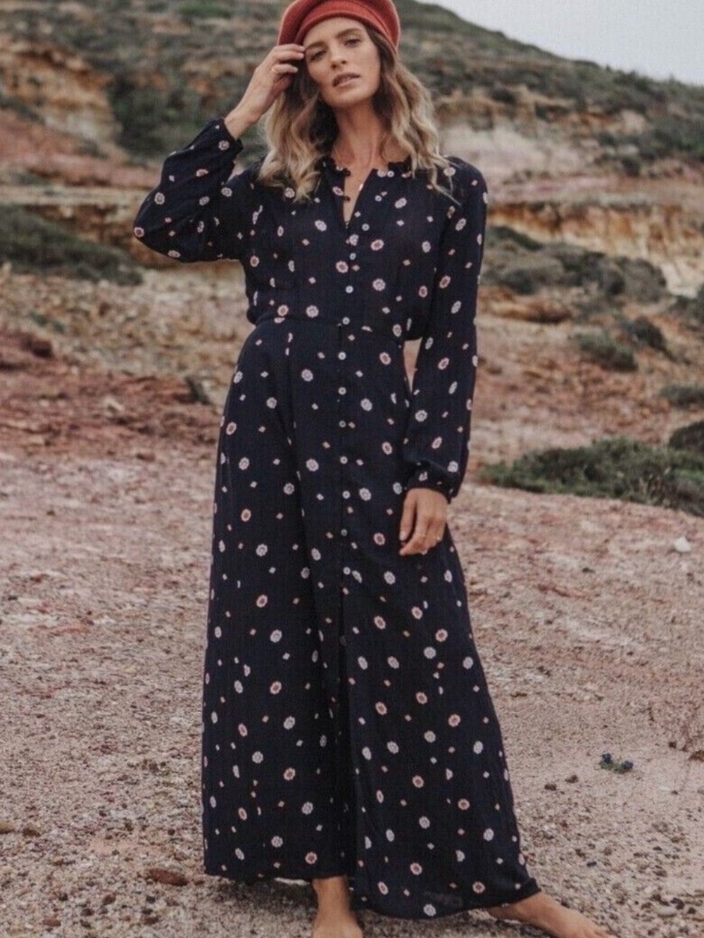 ✨ NWT Amuse Society Bel Air Printed Maxi Dress Black Floral Boho Maxi Dress